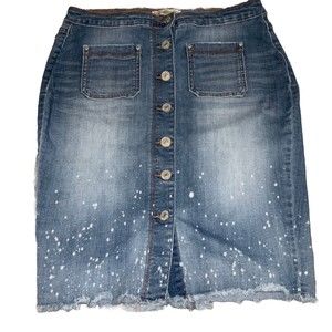 Vintage America Blues Denim Pencil Skirt Size 10/30 Button Up